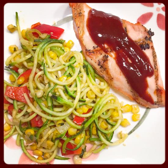 Pesto Zoodles with Corn