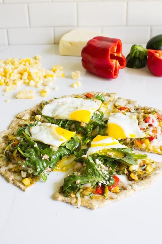 Shredded Zucchini Breakfast Pizza For One