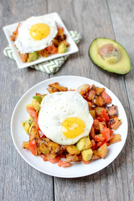 This Avocado Bacon Hash with Eggs is the perfect weekend breakfast to treat the family to when you don't feel like going out to eat!