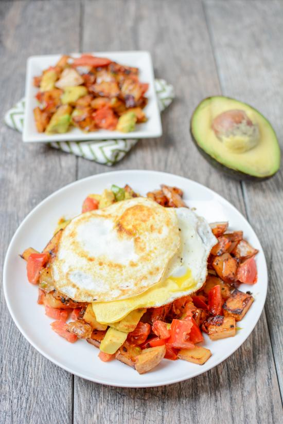 This Avocado Bacon Hash with Eggs is the perfect weekend breakfast to treat the family to when you don't feel like going out to eat!