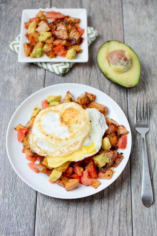 This Avocado Bacon Hash with Eggs is the perfect weekend breakfast to treat the family to when you don't feel like going out to eat!