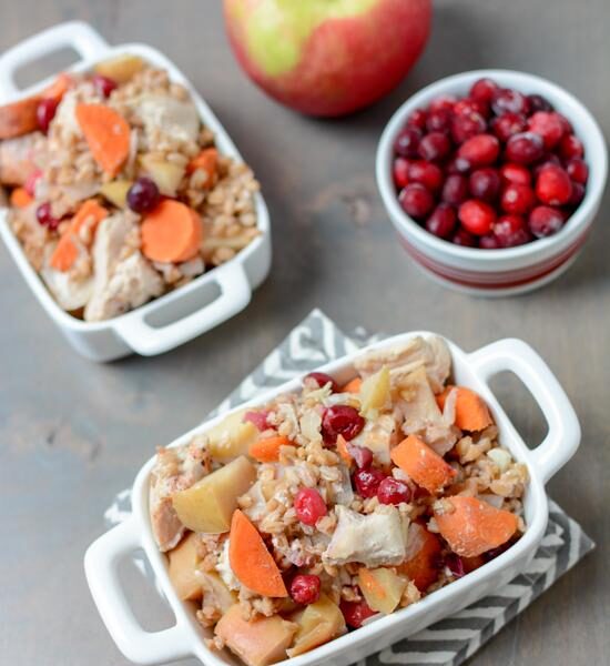 This Slow Cooker Apple Cranberry Chicken recipe is perfect for fall. Plus it's freezer friendly. Just pull it out, dump in the crockpot and dinner cooks itself!