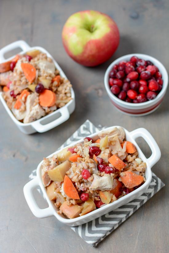 This Slow Cooker Apple Cranberry Chicken recipe is perfect for fall. Plus it's freezer friendly. Just pull it out, dump in the crockpot and dinner cooks itself!