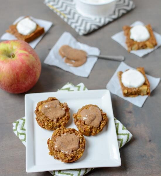 Made with simple ingredients and no added sugar, these Pumpkin Apple Baked Mini Pancakes are kid-friendly, perfect for breakfast or lunch and are full of fall flavors!