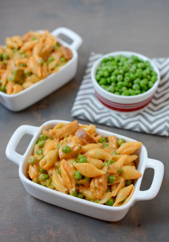 This recipe for Stovetop Mac and Cheese with Sausage and Peas is quick, easy and kid-friendly. Perfect for dinner on a busy night!