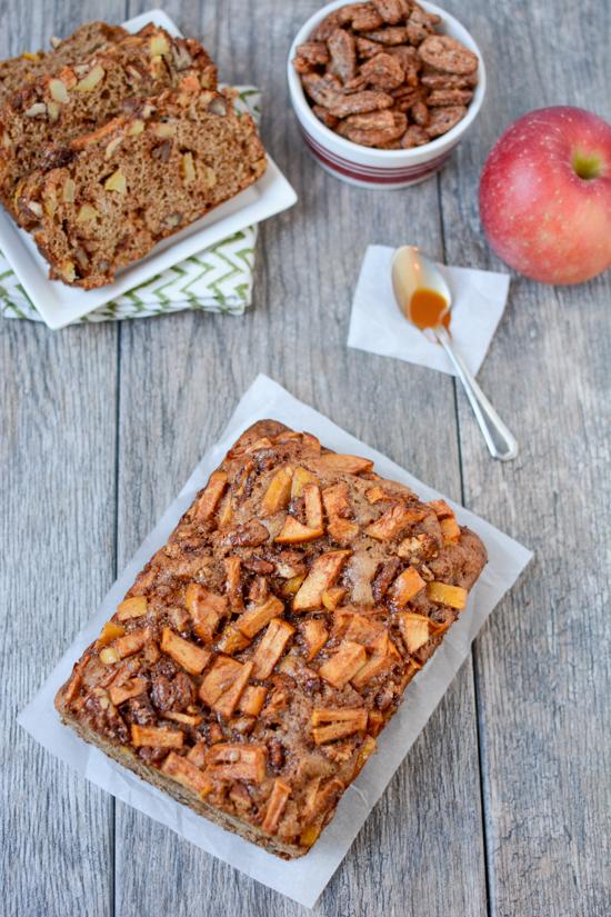 Studded with sweet cinnamon apples and pecans, this Caramel Apple Bread makes the perfect snack. 