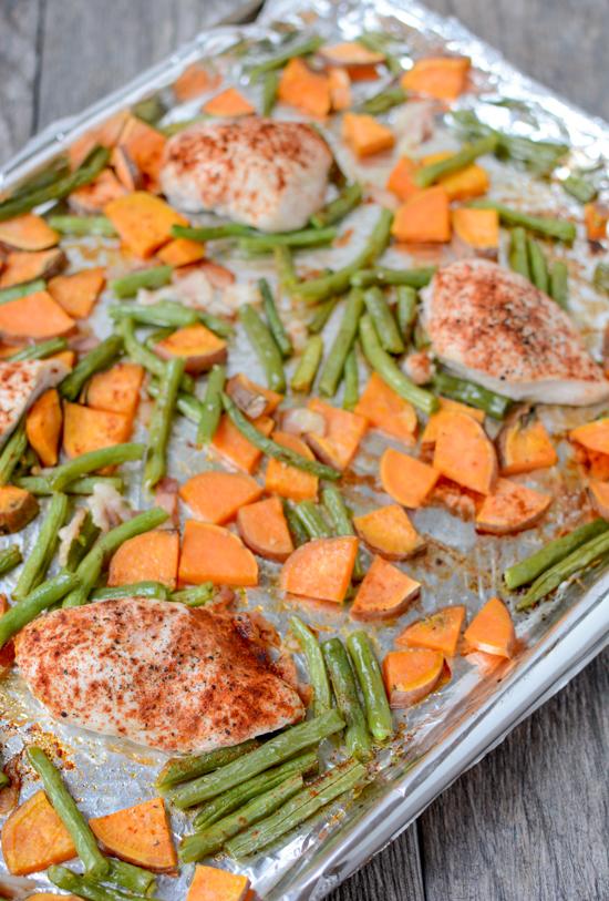 This One Pan Roasted Chicken and Vegetables is the perfect dinner for a busy night. Easy to customize and clean-up is a breeze!