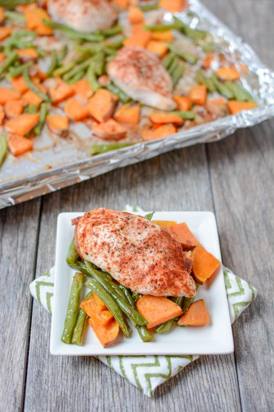 This One Pan Roasted Chicken and Vegetables is the perfect dinner for a busy night. Easy to customize and clean-up is a breeze!