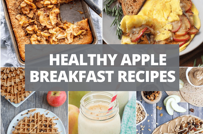 collage of apple breakfast recipes