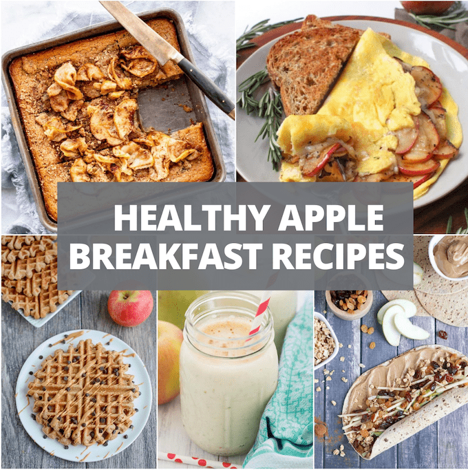 collage of apple breakfast recipes