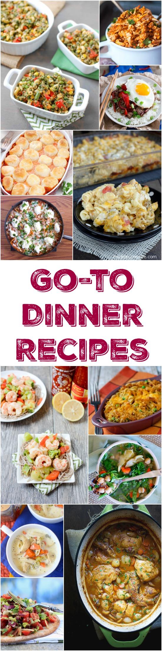 A roundup of 30 easy dinner recipes that can be added to your list of go-to recipes when you don't feel like trying something new. Try them, love them, make them again and again!