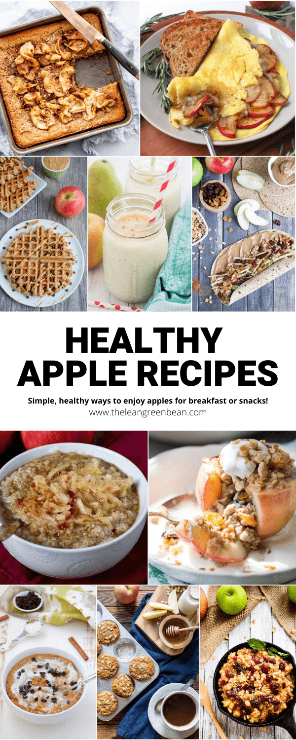 10 Healthy Ways To Eat Apples For Breakfast 12 Have extra apples? Here are 10 recipes for healthy apple breakfasts (or snacks!) Everything from smoothies and muffins to oatmeal, they're a great way to start your day!