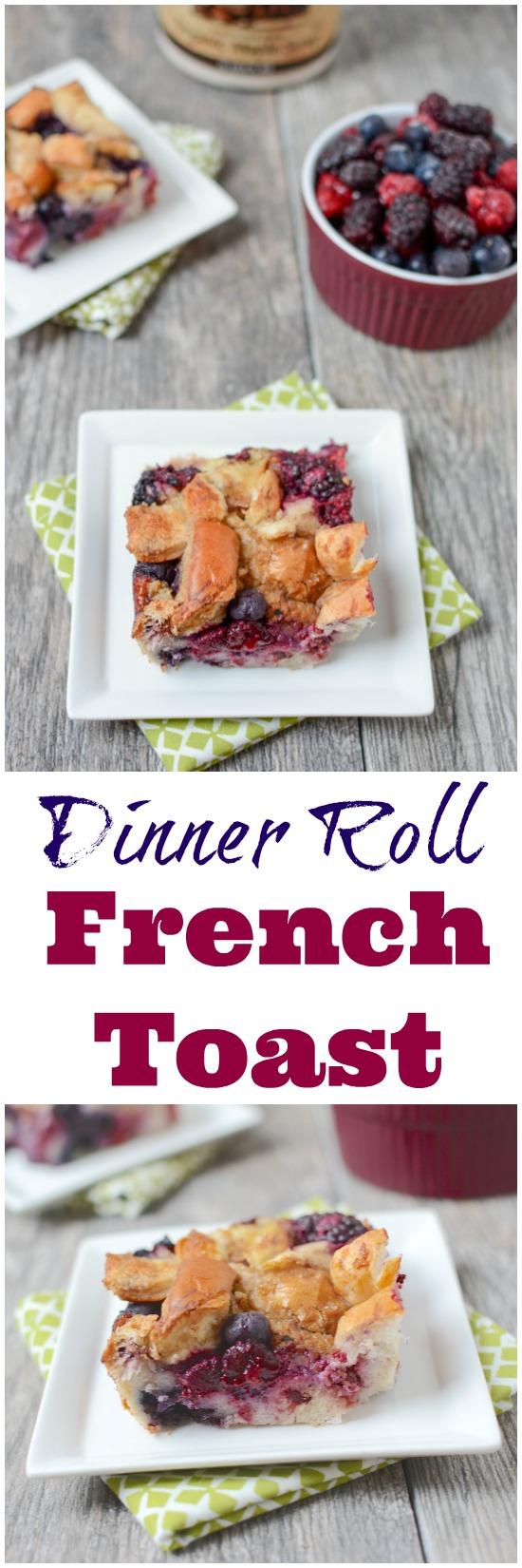 This Dinner Roll French Toast Bake is the perfect recipe to use up leftover dinner rolls after a holiday meal. Prep the night before, let it sit in the fridge overnight and enjoy it for breakfast in the morning.