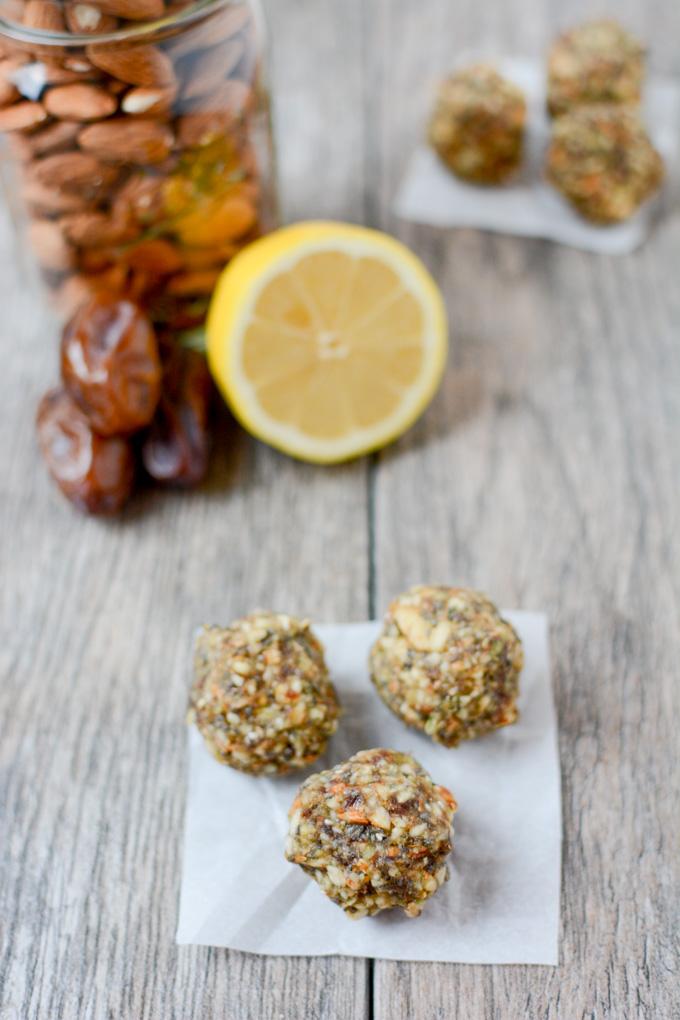 Bursting with citrus flavor, these Lemon Energy balls make the perfect snack. Made with just 5 ingredients, they're gluten-free, paleo-friendly and perfect for stashing in the fridge or freezer!