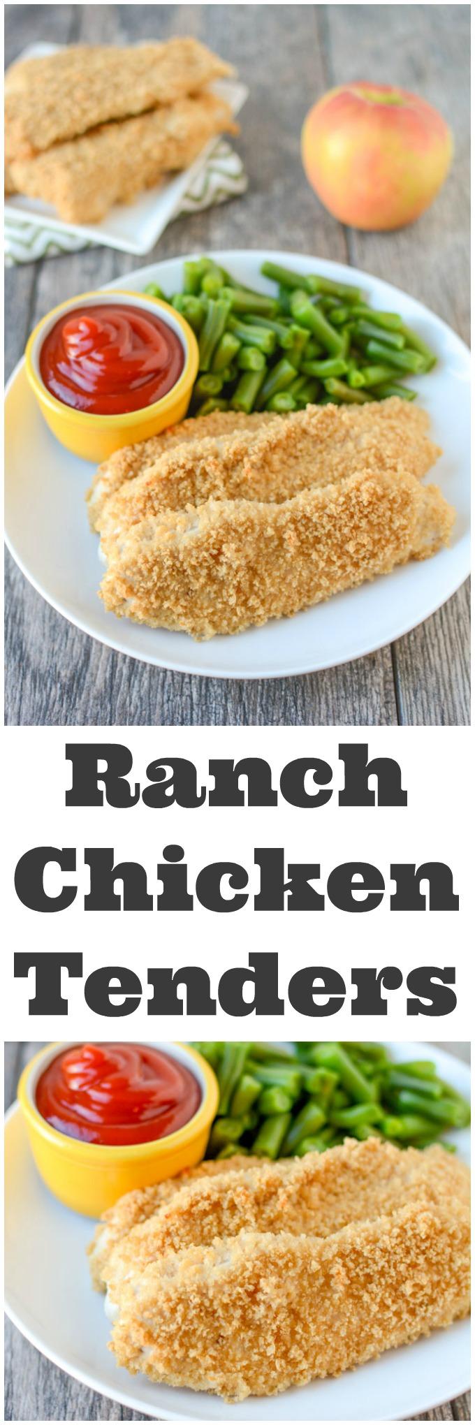 Let these Ranch Chicken Tenders sit in a homemade ranch marinade overnight, then simply roll in breadcrumbs and bake for a quick weeknight dinner!