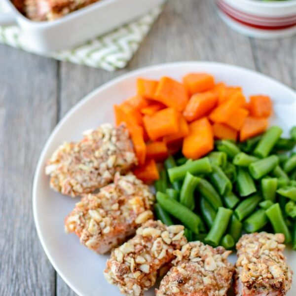 These Hemp and Almond Crusted Salmon Nuggets are a great recipe for getting your family to eat more fish. Made with just six ingredients, they're simple enough for a quick dinner and they're kid-friendly too!