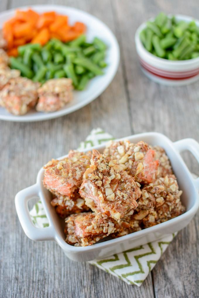 These gluten-free Hemp and Almond Crusted Salmon Nuggets are a great recipe for getting your family to eat more fish. Made with just six ingredients, they're simple enough for a quick dinner and they're kid-friendly too! 