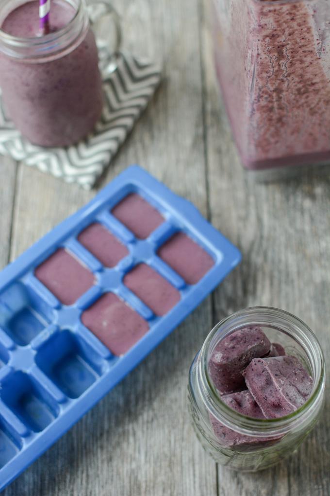 Double your smoothie recipe, freeze some in ice cube trays, thaw in the fridge for a quick smoothie with no blender to clean!