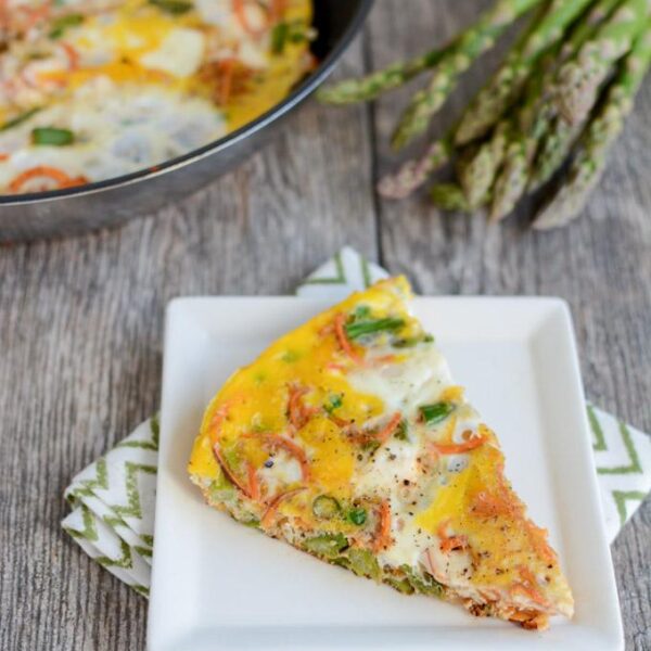 This recipe for a Spring Vegetable Frittata is packed with seasonal veggies like asparagus and peas and is perfect for breakfast, lunch or dinner!