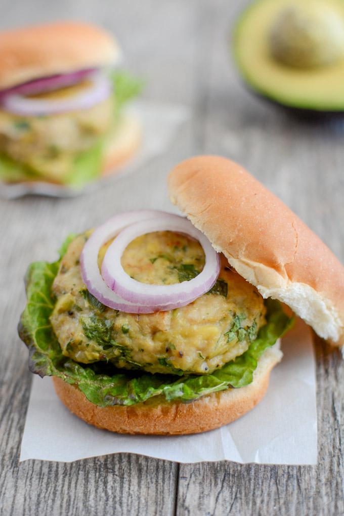 These Avocado Chicken Burgers are an easy weeknight dinner in the oven or on the grill. This recipe is gluten-free, paleo and can easily be made ahead of time during food prep. 