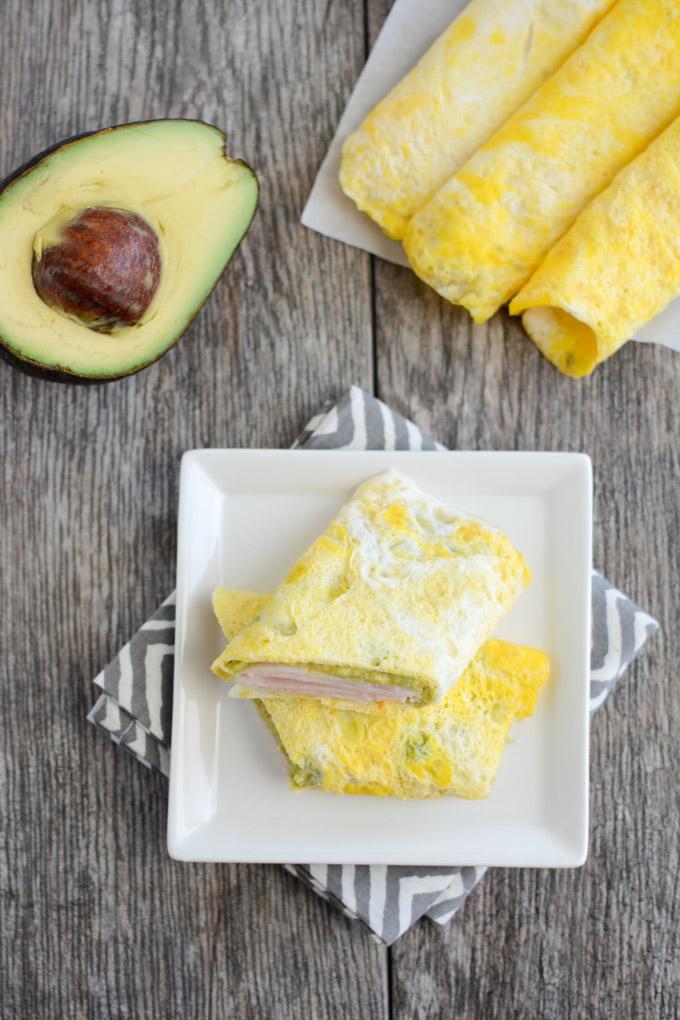 These Easy Egg Wraps are perfect for a low-carb, high-protein snack. Make several ahead of time and fill with things like turkey, avocado, cheese, hummus and more.