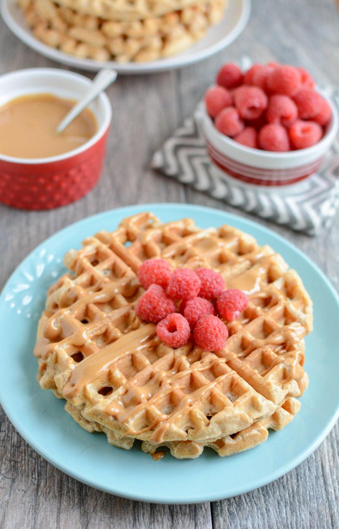 These Whole Wheat Yogurt Waffles are easy to make and packed with protein and fiber. Make a batch ahead of time to stock your freezer and reheat them for a quick breakfast or snack. 