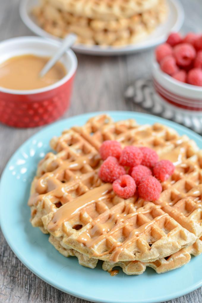 These Whole Wheat Yogurt Waffles are easy to make and packed with protein and fiber. Make a batch ahead of time to stock your freezer and reheat them for a quick breakfast or snack. 