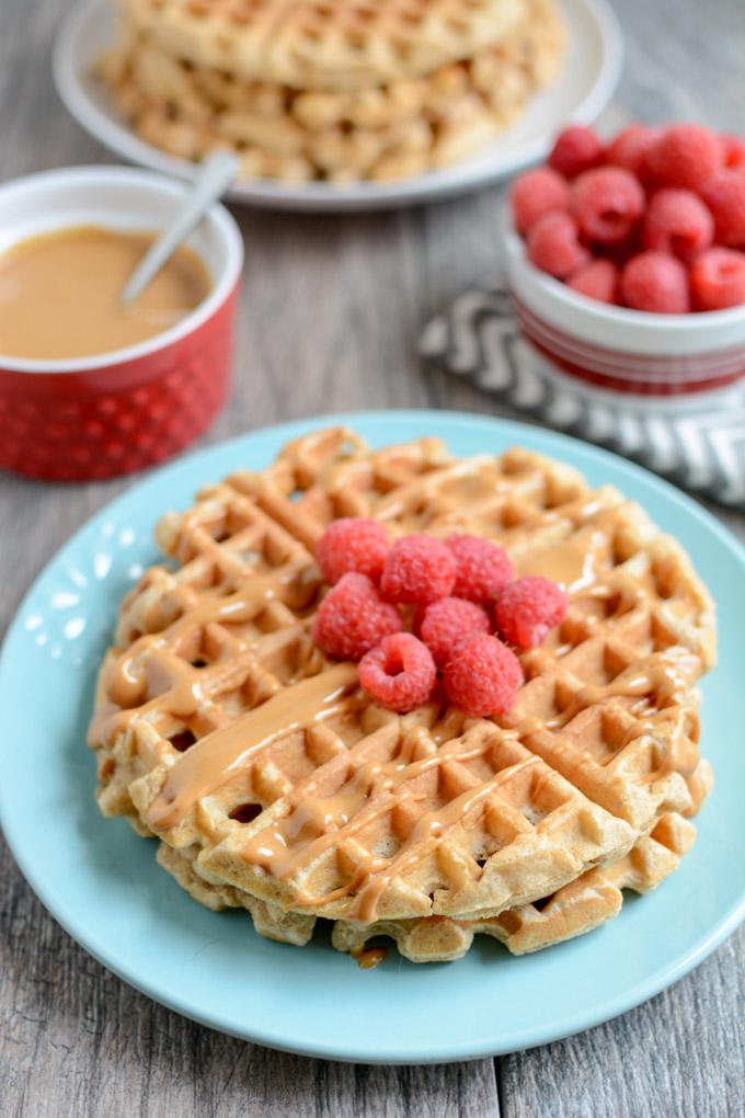 These Whole Wheat Yogurt Waffles are easy to make and packed with protein and fiber. Make a batch ahead of time to stock your freezer and reheat them for a quick breakfast or snack. 