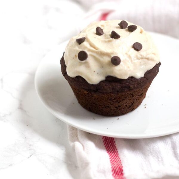 This single serving Cookie Dough Stuffed Chocolate Cupcake is the perfect dessert to satisfy your sweet tooth without leaving lots of extras around to tempt you later.