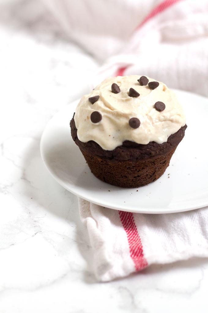 This single serving Cookie Dough Stuffed Chocolate Cupcake is the perfect dessert to satisfy your sweet tooth without leaving lots of extras around to tempt you later.