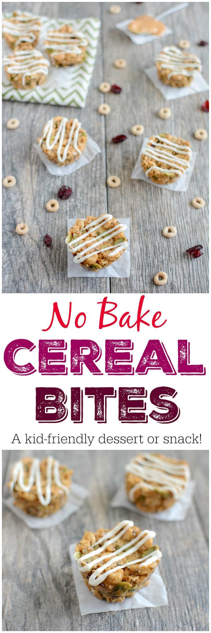 This easy recipe for No Bake Cereal Bites is simple enough that the kids can help you make it! Keep them on hand for a quick snack or dessert or serve them as a kid-friendly option at your next party. 
