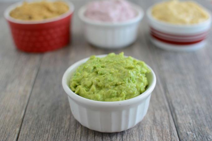 These 4 kid-friendly dips are easy to make and perfect for dipping everything from meat to vegetables at dinner or even eating with a spoon for a healthy snack! 