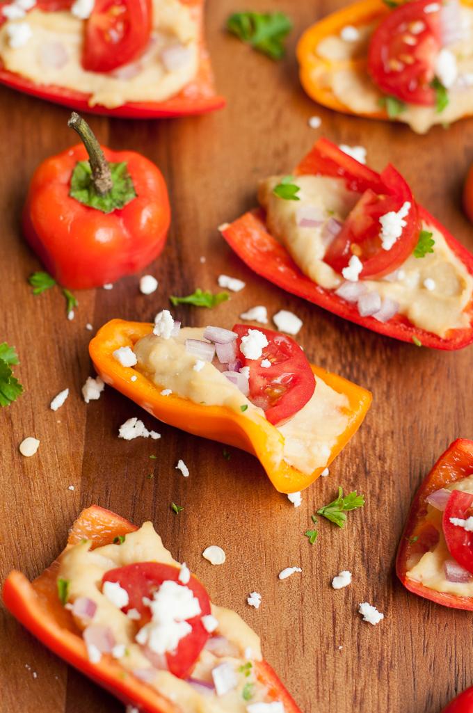 Hummus Stuffed Peppers