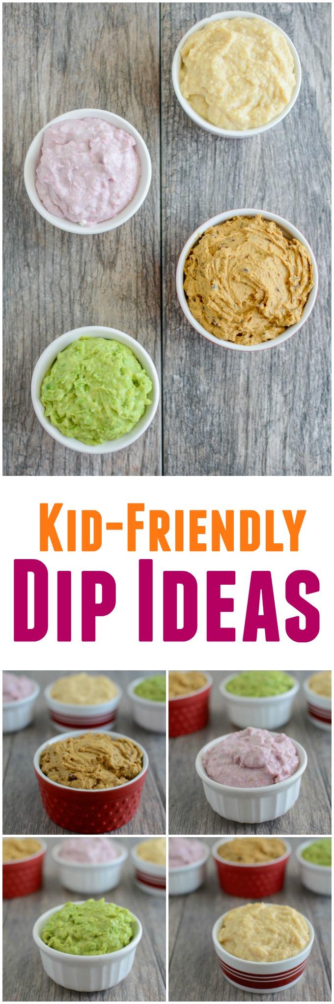 These 4 kid-friendly dips are easy to make and perfect for dipping everything from meat to vegetables at dinner or even eating with a spoon for a healthy snack! 