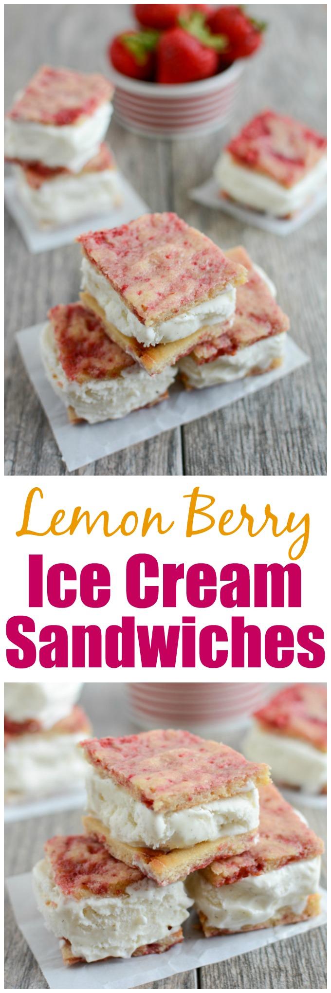 These Lemon Berry Ice Cream Sandwiches are the perfect summer dessert. Plus they're lactose-free, so those who are dairy sensitive can enjoy them too!