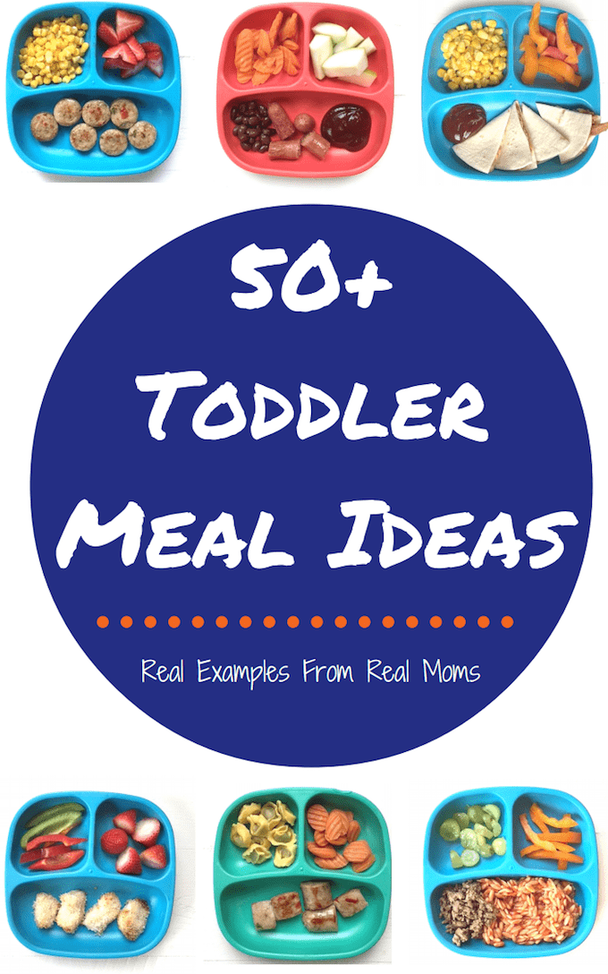 Tired of serving the same meals to your kids every day? Here are 50+ Toddler Meal Ideas from real moms to give you some inspiration for breakfast, lunch and dinner!