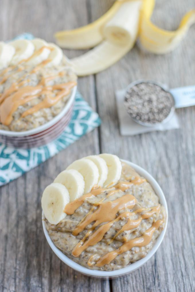 meal prep peanut butter banana chia pudding