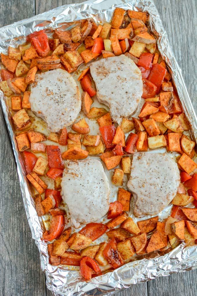 pork chops and sweet potatoes