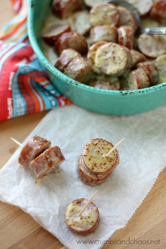 Maple Mustard Sausage Bites