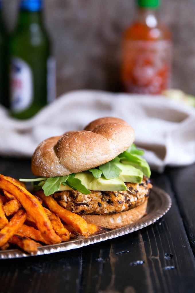 Curried Sweet Potato & Wild Rice Burger