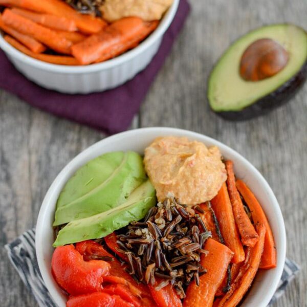 This vegetarian Wild Rice Power Bowl is perfect for a quick, healthy lunch or dinner. Customize the recipe with all your favorite ingredients!