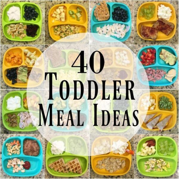 Looking for healthy toddler meals to feed your kid? Here are 40 ideas for breakfast, lunch and dinner to help inspire you if you're stuck in a rut!
