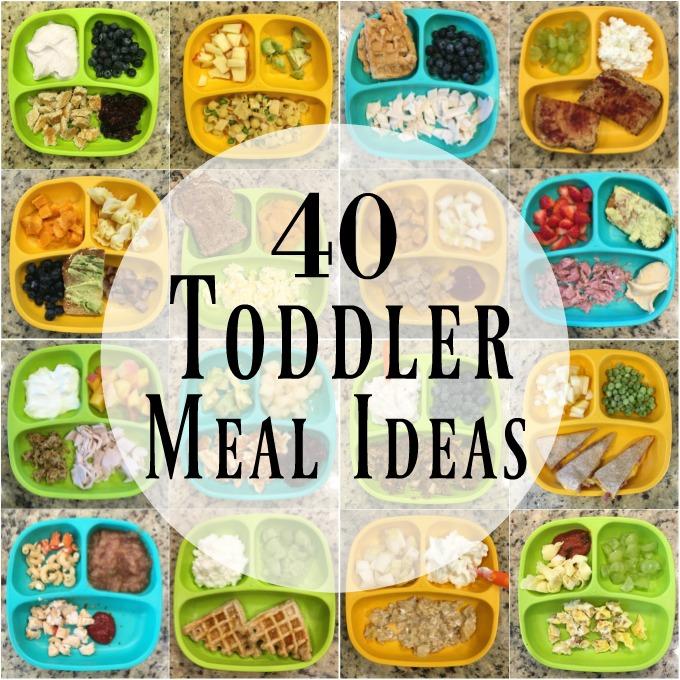 Looking for healthy toddler meals to feed your kid? Here are 40 ideas for breakfast, lunch and dinner to help inspire you if you're stuck in a rut!