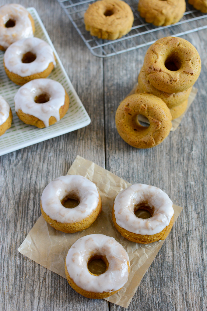 Baked Pumpkin Donuts 2 baked pumpkin donuts with simple glaze