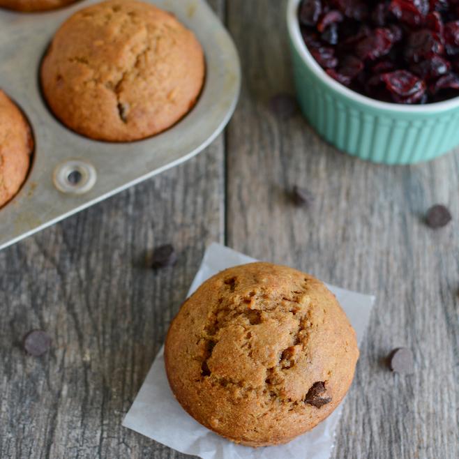 cranberry sweet potato muffins