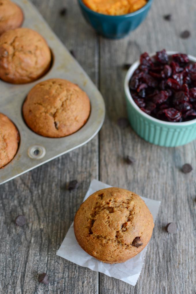 Cranberry Sweet Potato Muffins made with Craisins