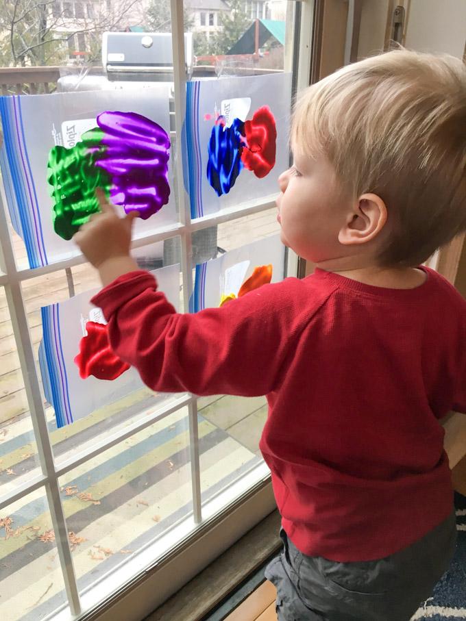 ziploc bag finger painting