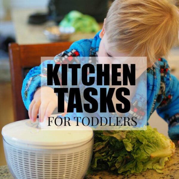 These simple kitchen tasks for toddlers are a great way for you spend time in the kitchen with your kids. They'll have fun learning, developing new skills and trying new things!