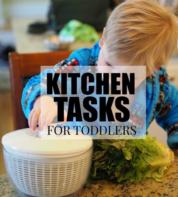 These simple kitchen tasks for toddlers are a great way for you spend time in the kitchen with your kids. They'll have fun learning, developing new skills and trying new things!