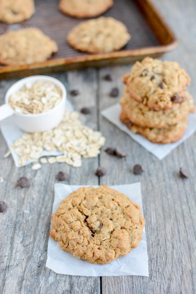 These Dairy-Free Lactation Cookies are the perfect snack for nursing moms. Not breastfeeding? Leave out the brewers yeast and enjoy an oatmeal chocolate chip cookie for dessert!